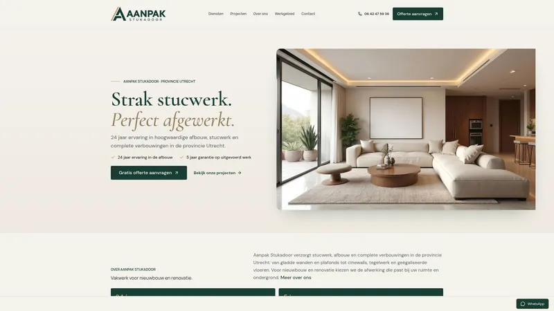Website van Aanpak Stukadoor