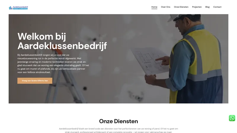 Website van Aarde Stukadoor & Klussenbedrijf