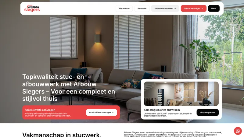 Website van Afbouw Slegers