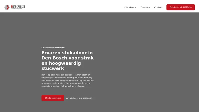 Website van AJ Stucwerken