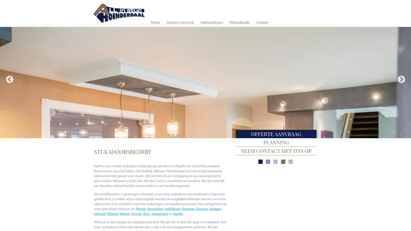Website van All in Stuc Hoenderdaal | Stukadoorsbedrijf
