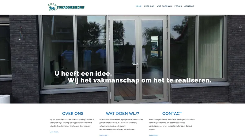 Website van Aslan Stukadoorsbedrijf