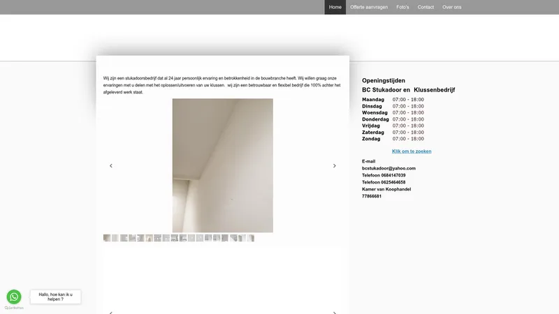 Website van BC Stukadoor & Klussenbedrijf
