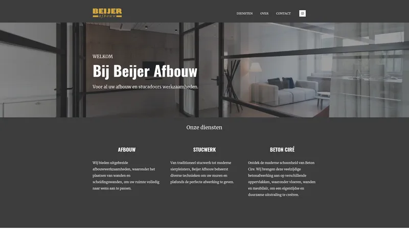 Website van Beijer Afbouw