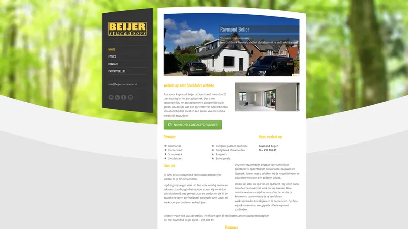 Website van Beijer Stucadoors