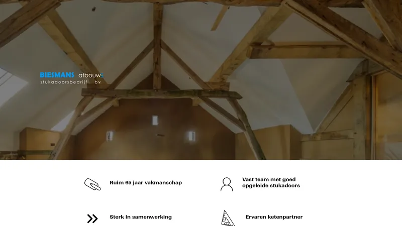 Website van Biesmans Stukadoorsbedrijf BV