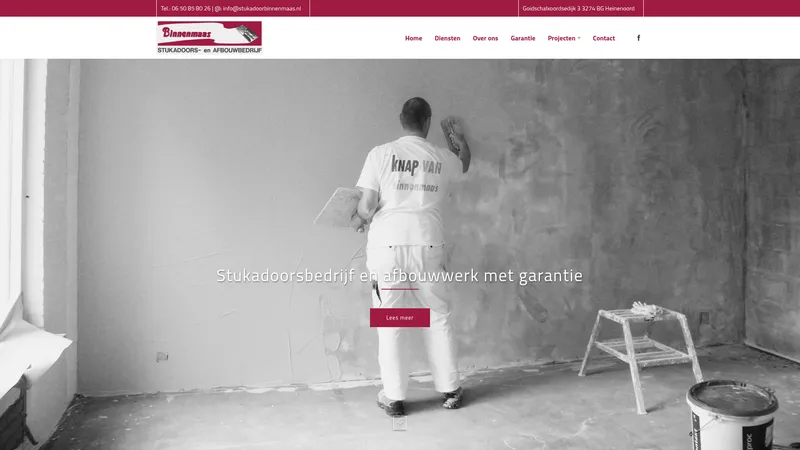 Website van Binnenmaas Stukadoors- en Afbouwbedrijf
