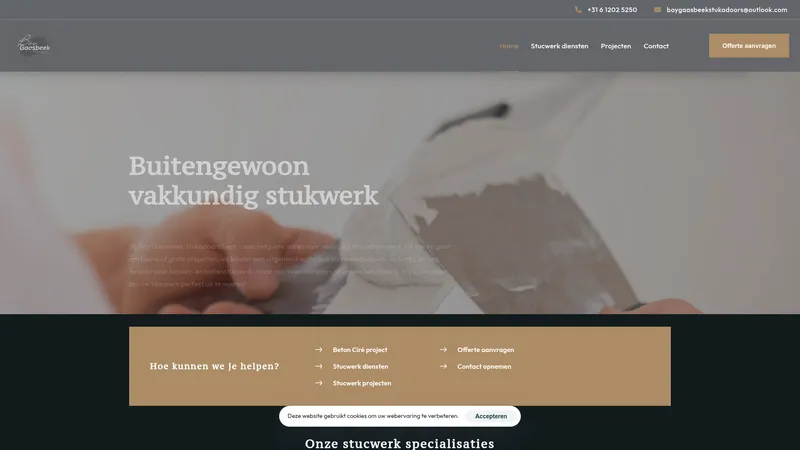 Website van Boy Gaasbeek Stukadoors