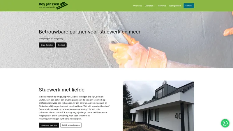 Website van Boy Janssen Stukadoorsbedrijf