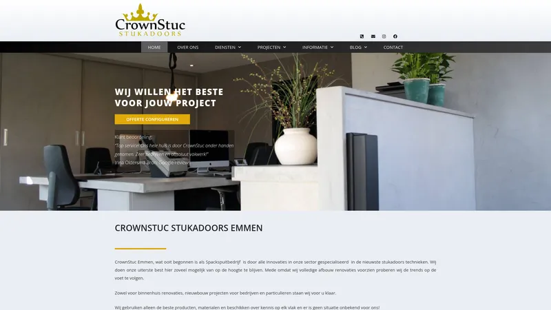 Website van CrownStuc Stukadoors