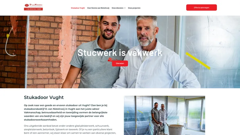 Website van D.van Nistelrooij Stukadoorsbedrijf