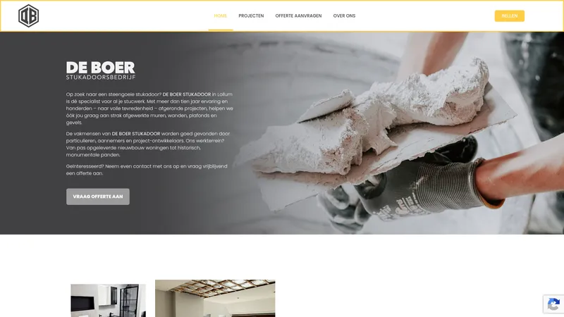 Website van De Boer Stukadoor