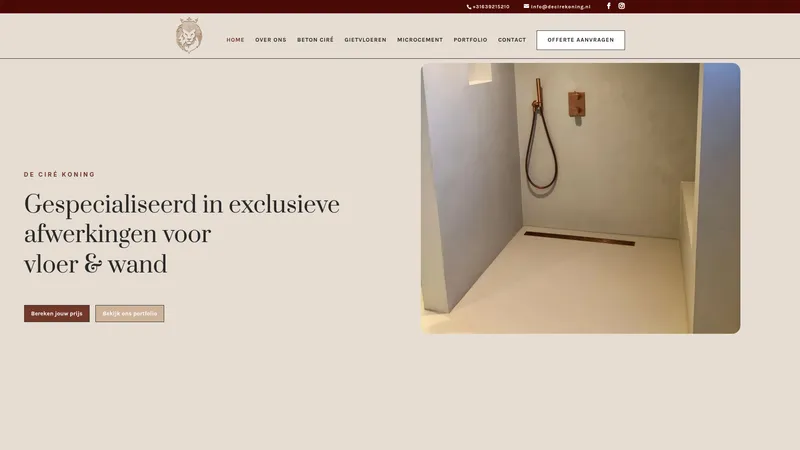 Website van De Ciré Koning