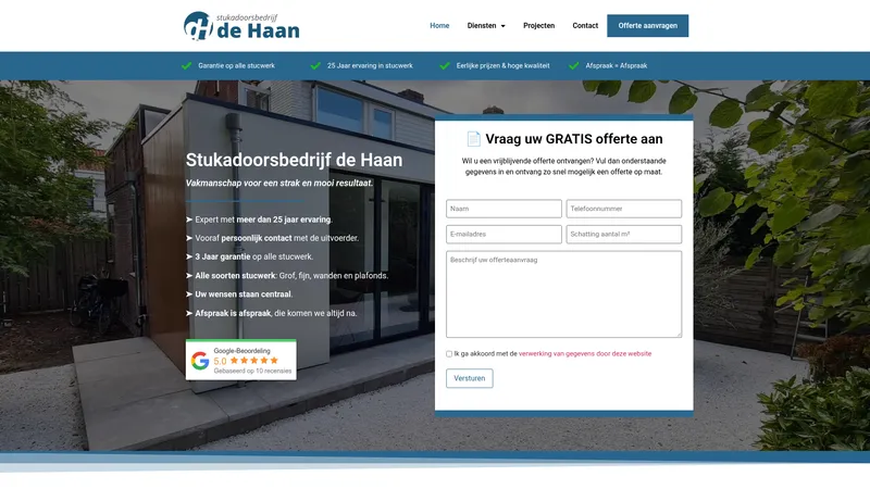 Website van de Haan stuc