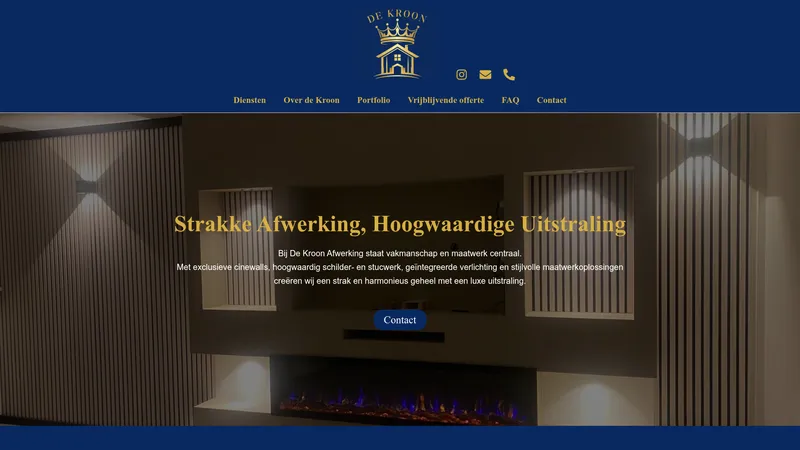 Website van De Kroon Afwering