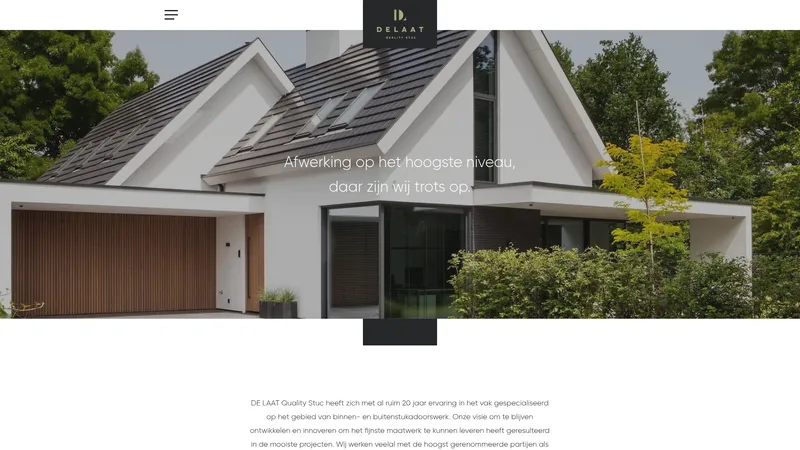 Website van DE LAAT Quality Stuc