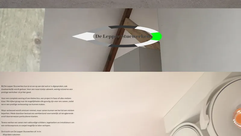 Website van De Lepper Stucwerken