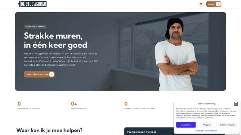 Website van De Stucwerker | Stukadoor in Zeeland