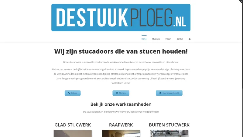 Website van De Stuukploeg