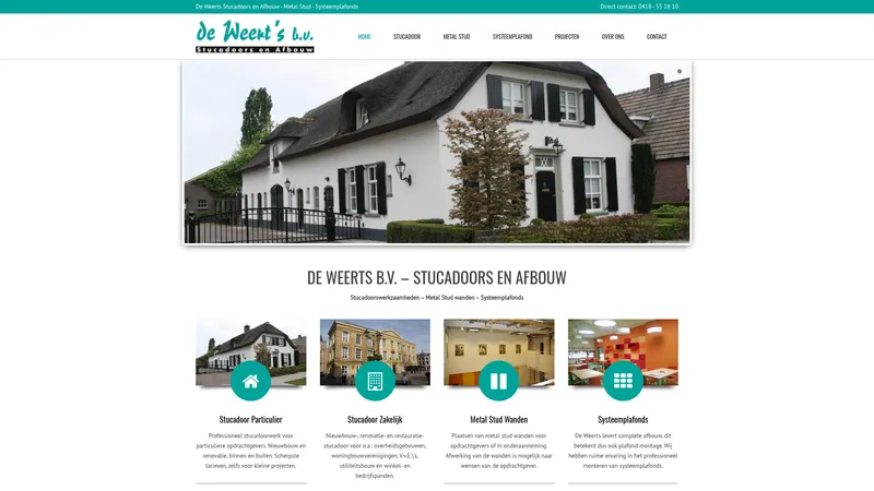 Website van De Weert's Stucadoors B.V.