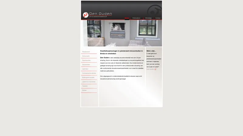 Website van Den Ouden stucadoorsbedrijf
