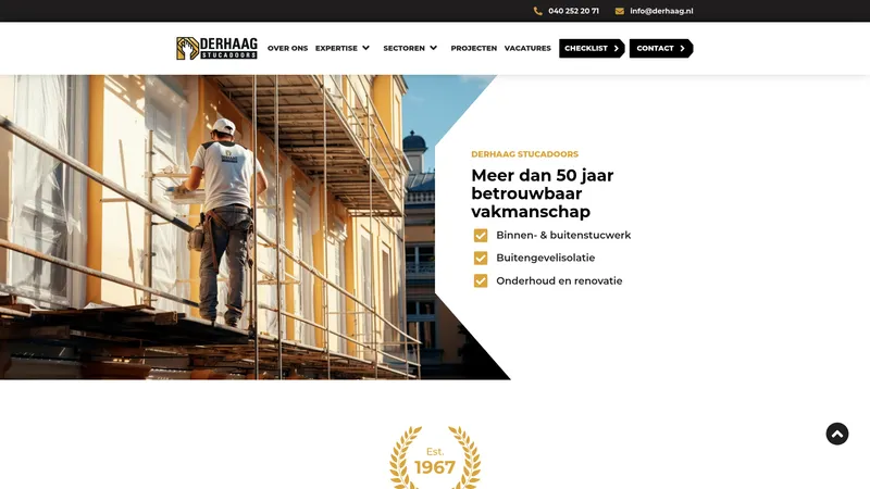 Website van Derhaag Stucadoors