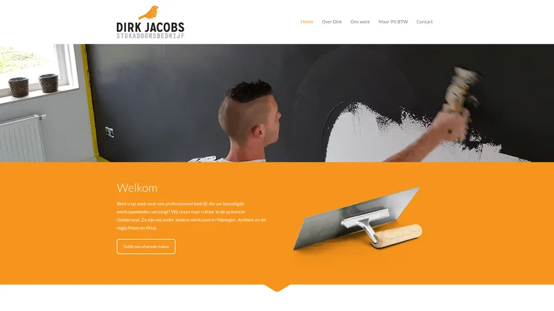 Website van Dirk Jacobs Stukadoorsbedrijf