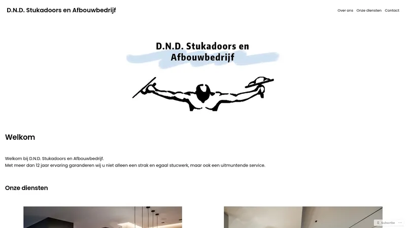 Website van DND Stukadoors en afbouwbedrijf