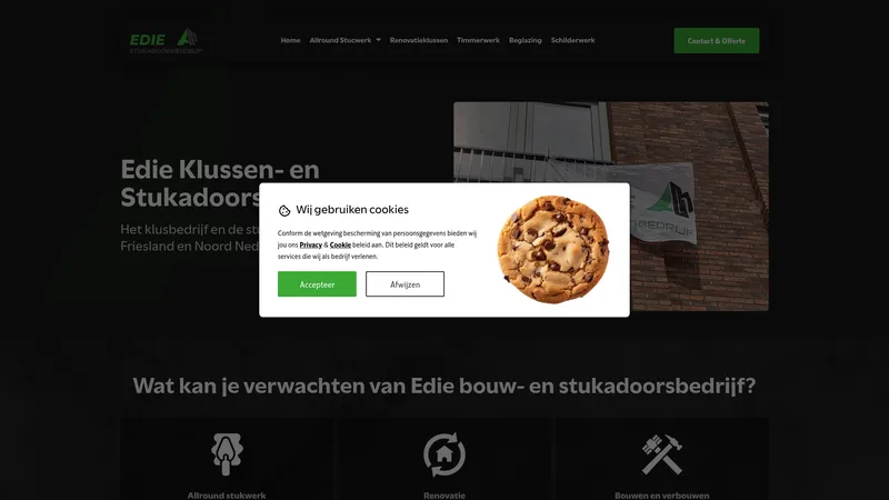 Website van EDIE Stukadoorsbedrijf