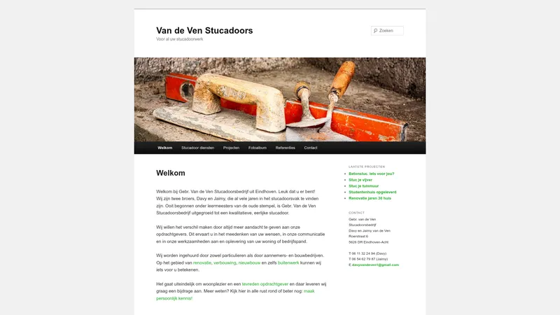 Website van Gebrs. van de Ven Stucadoorsbedrijf