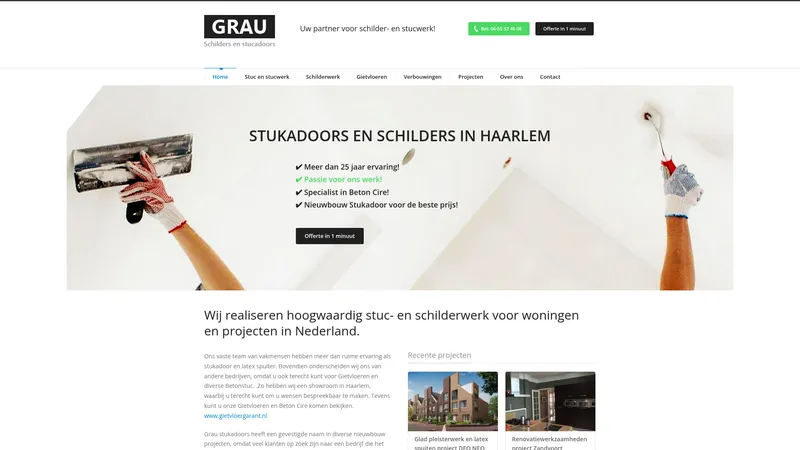 Website van Grau Schilders & Stucadoors