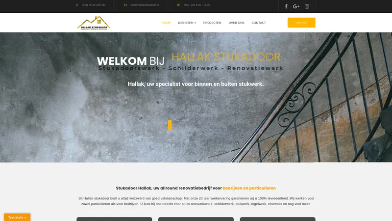 Website van Hallak stukadoor