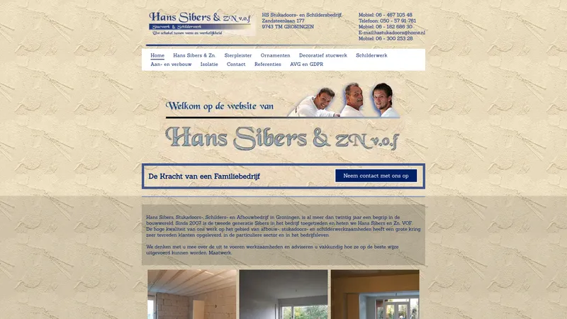 Website van Hans Sibers en zn. V.O.F.