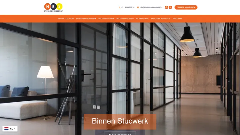 Website van HBS Stukadoorsbedrijf