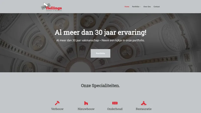 Website van Hellings Stukadoors- En Afbouwbedrijf