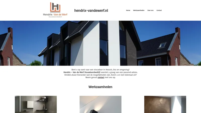 Website van Hendrix- van de Werf Stucadoorsbedrijf