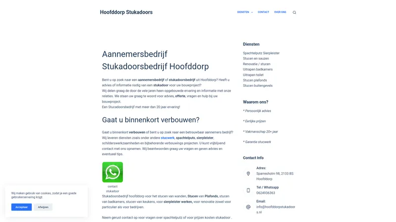 Website van Hoofddorp Stukadoors