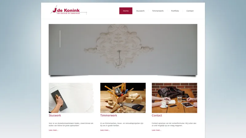 Website van J de Konink Stukadoor