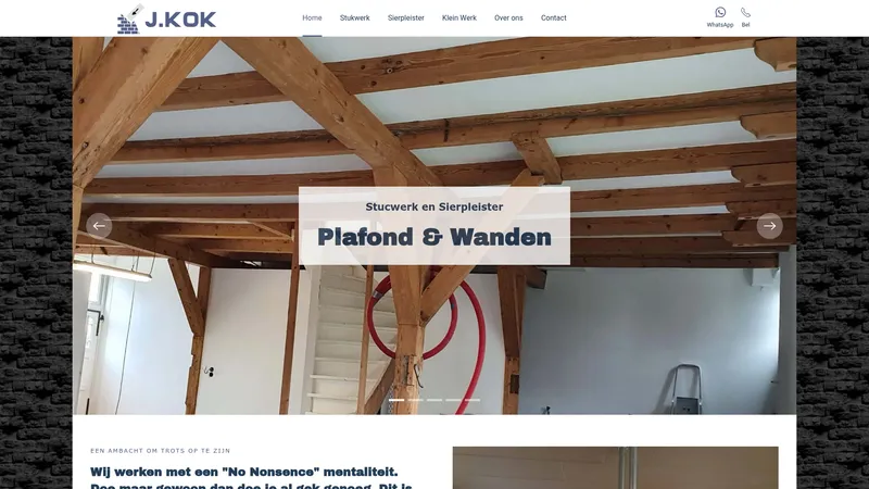 Website van J. Kok Stucadoorsbedrijf