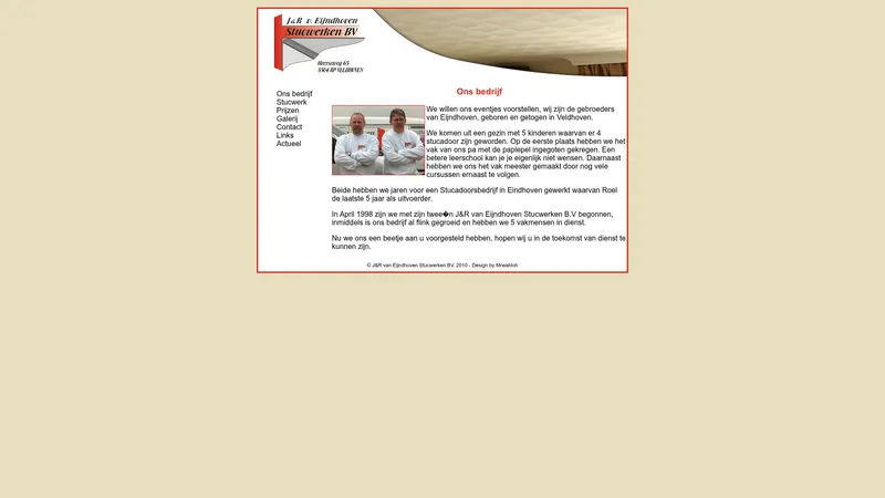 Website van J & R van Eijndhoven Stucwerken B.V.
