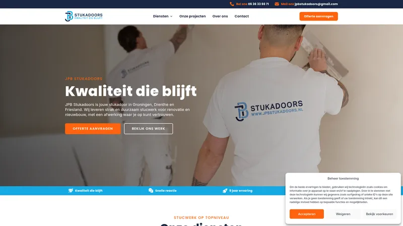 Website van JPB Stukadoors