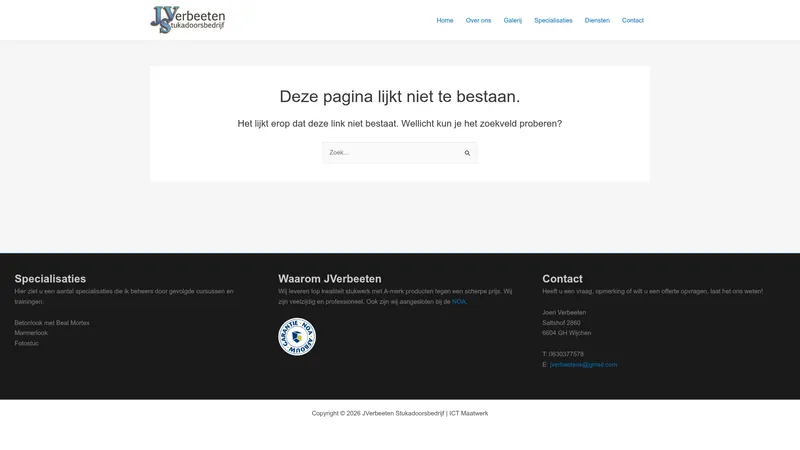 Website van jverbeeten stukadoor