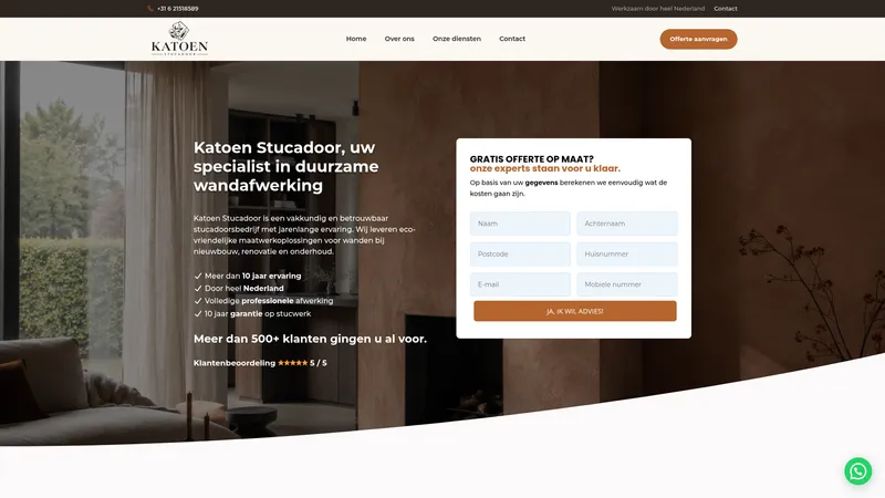 Website van Katoen stucadoor