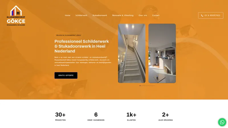 Website van Klussenbedrijf Gokce