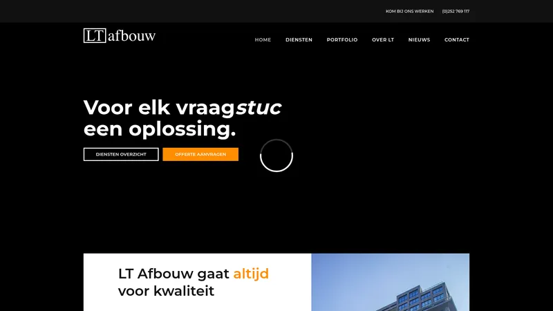 Website van LT Afbouw