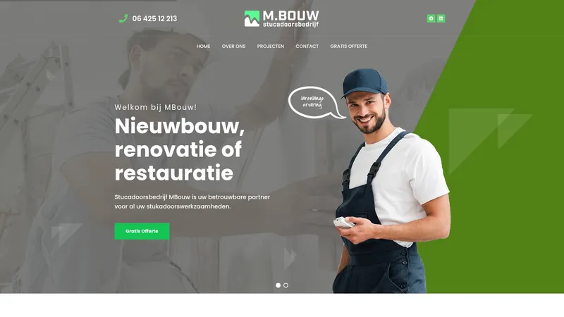 Website van M.bouw Stucadoorsbedrijf