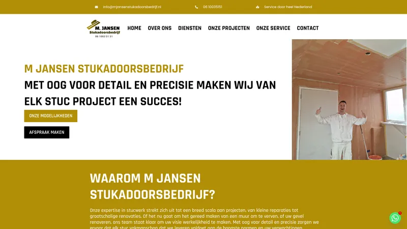 Website van M.Jansen stukadoorsbedrijf