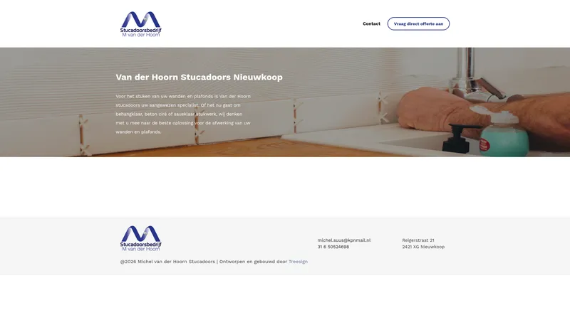 Website van M. vd Hoorn stucadoor