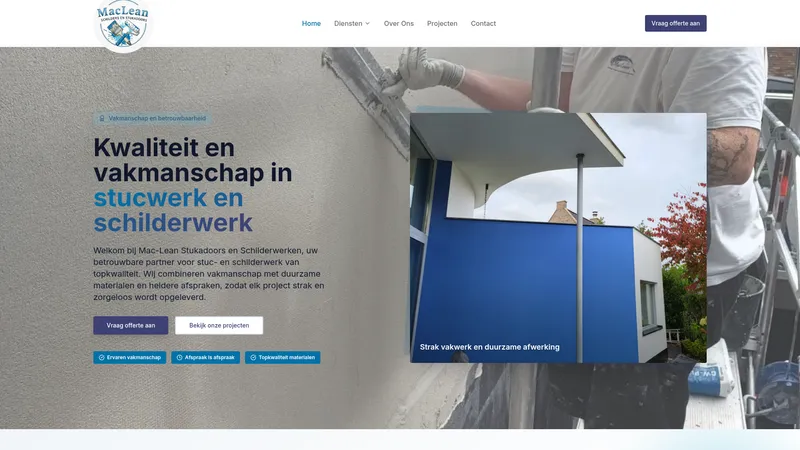 Website van MacLean Stukadoors en schildersbedrijf