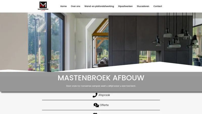 Website van Mastenbroek Afbouw